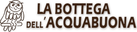 logo con gufo la bottega dell'acquabuona